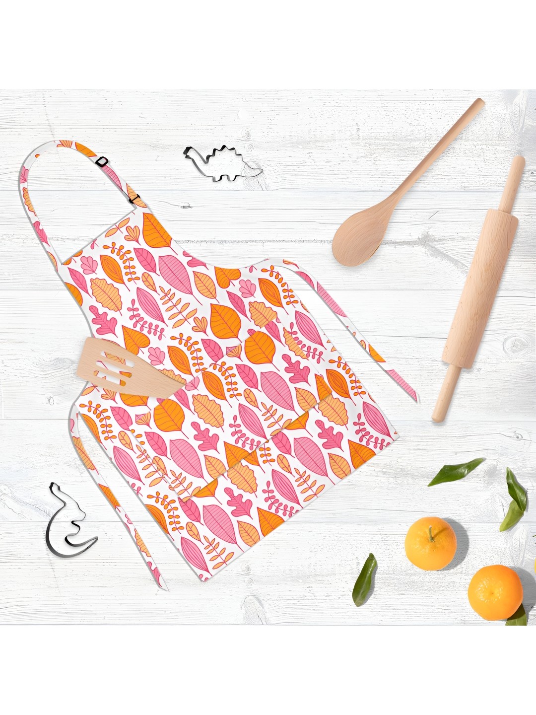 

ArtzFolio Kids White & Pink Printed Cotton Aprons
