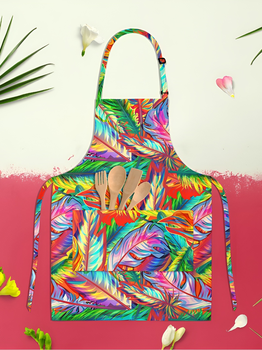 

ArtzFolio Green & Pink Printed Cotton Aprons