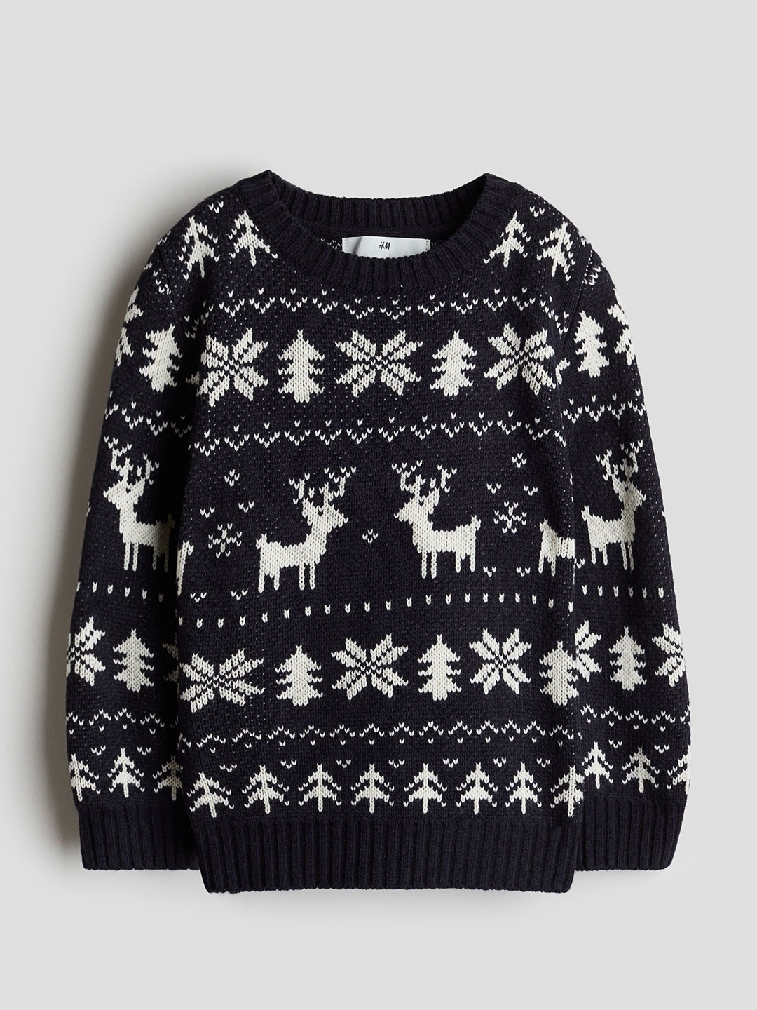 

H&M Boys Jacquard-Knit Jumper, Navy blue