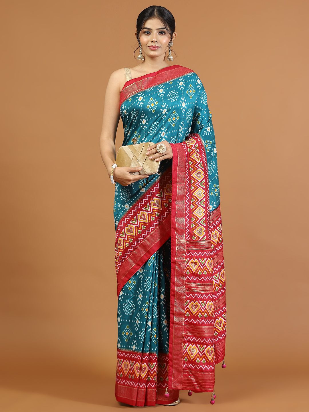 

Meena Bazaar Ethnic Motifs Printed Saree, Blue