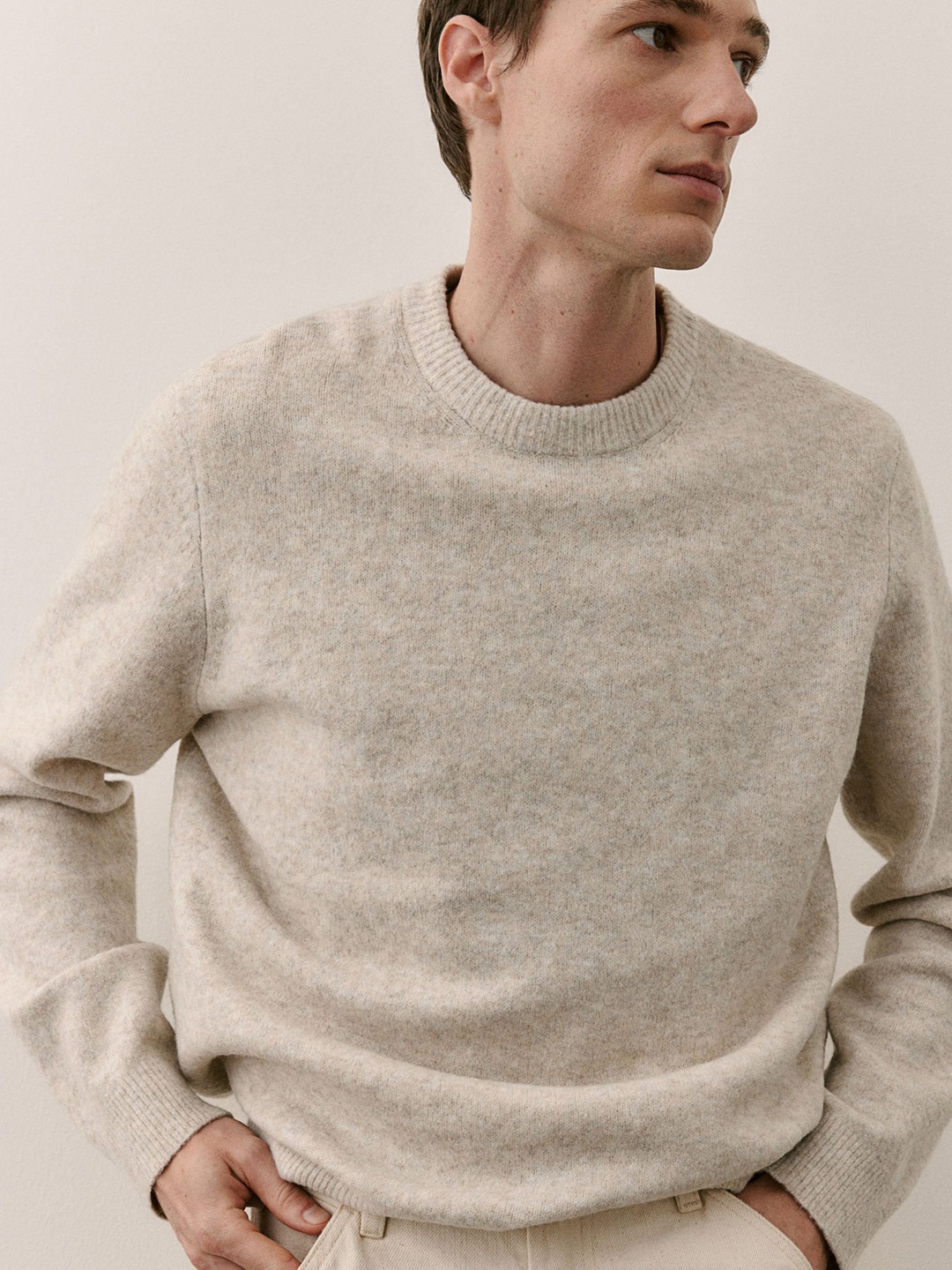 

H&M Fine-Knit Jumper, Beige