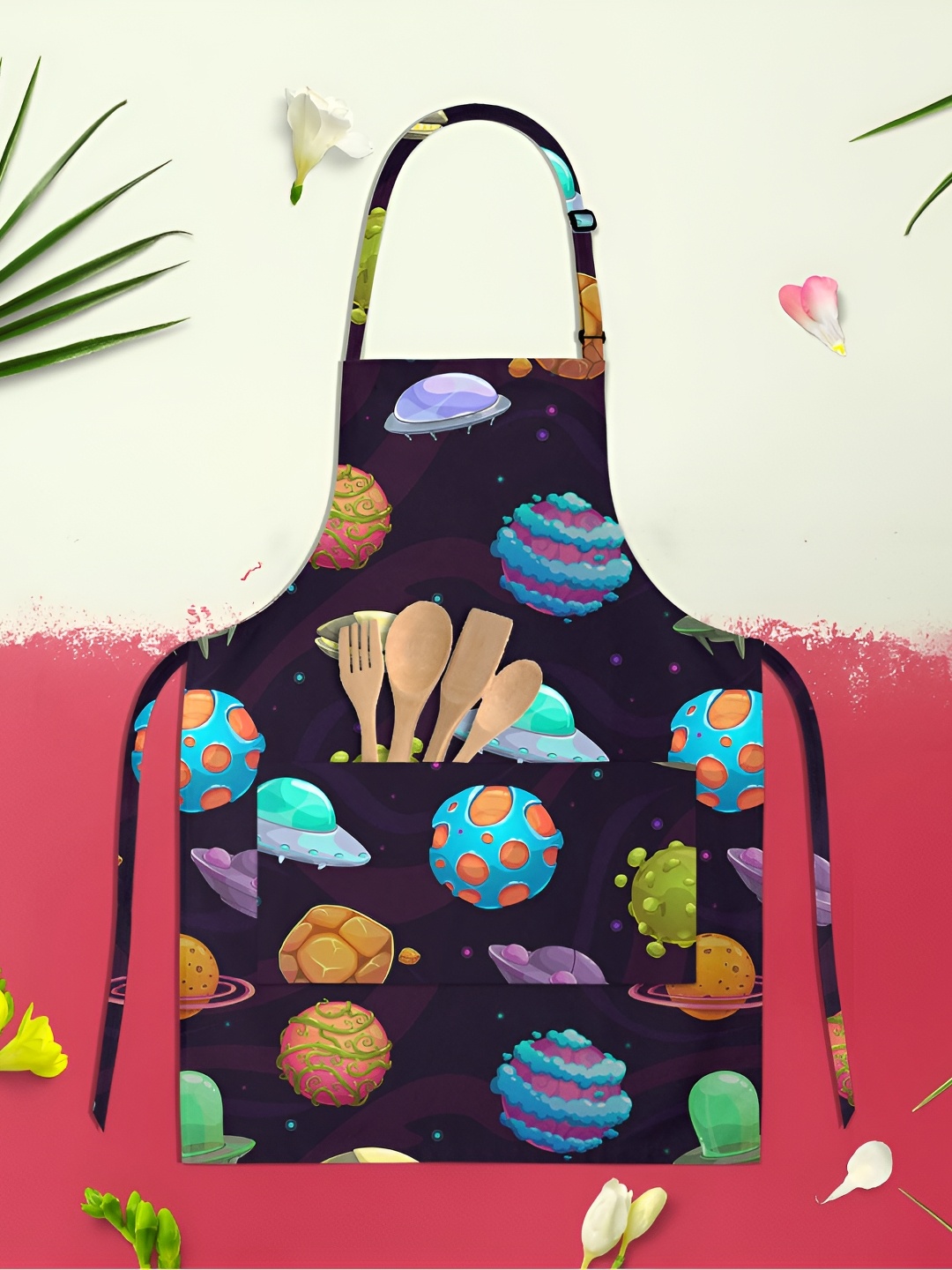 

ArtzFolio Black & Blue Printed Cotton Aprons