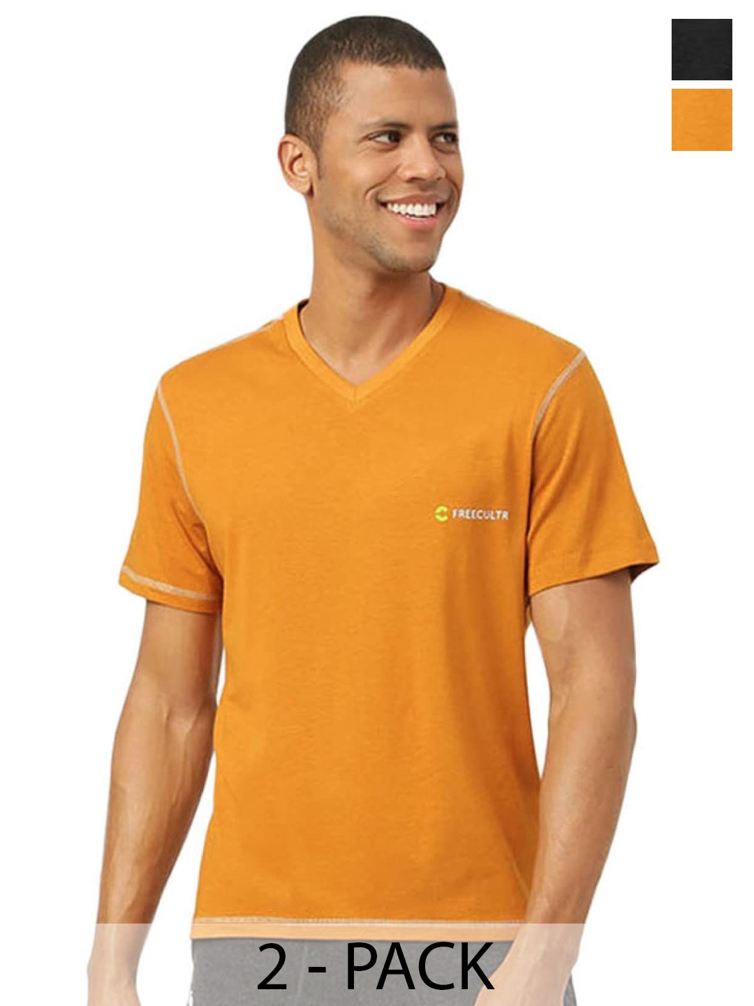 

FREECULTR Men 2 V-Neck T-shirt, Multi