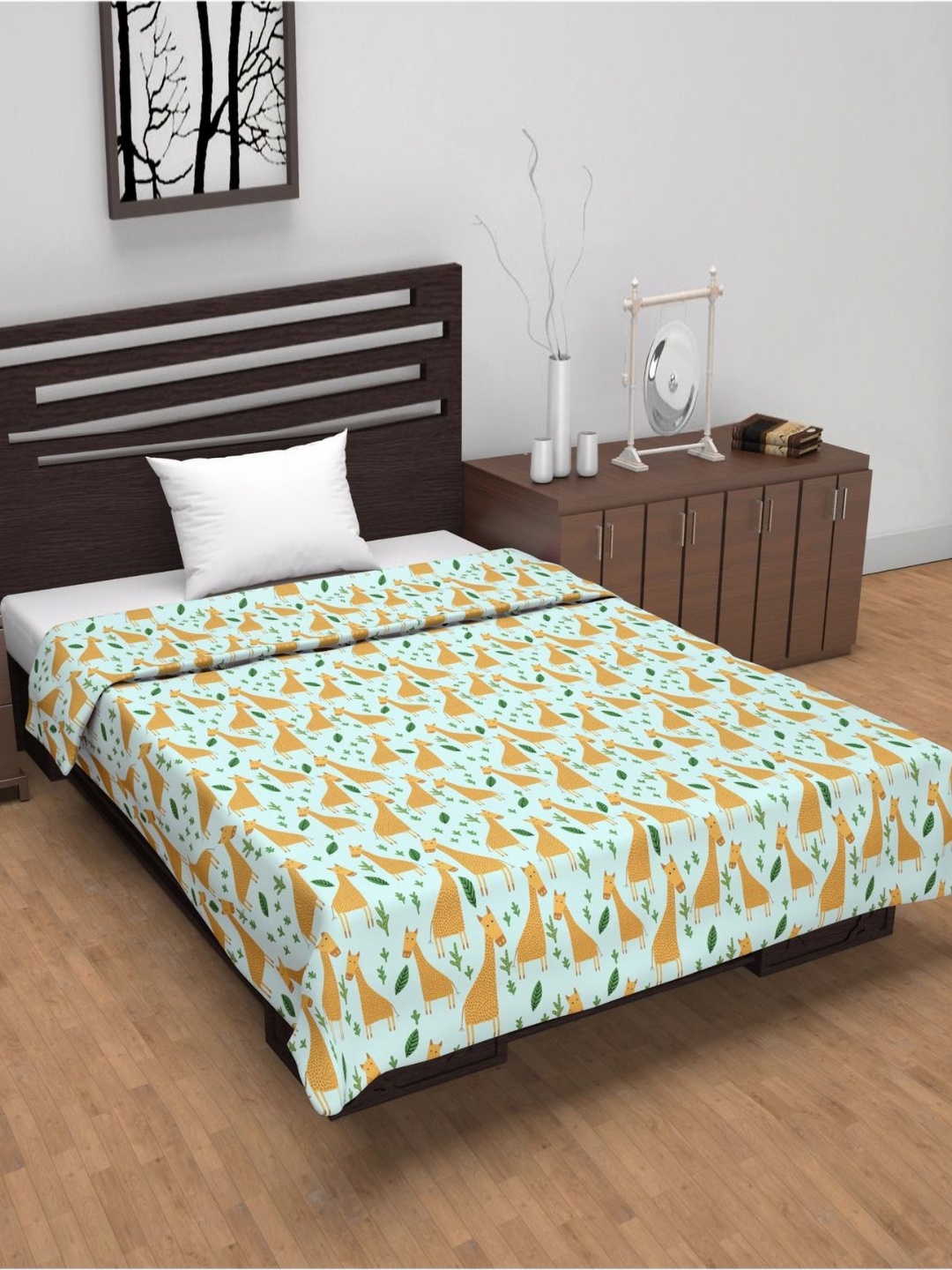 

Divine Casa Brown Printed Pure Cotton AC Room 120 GSM Reversible Single Bed Dohar
