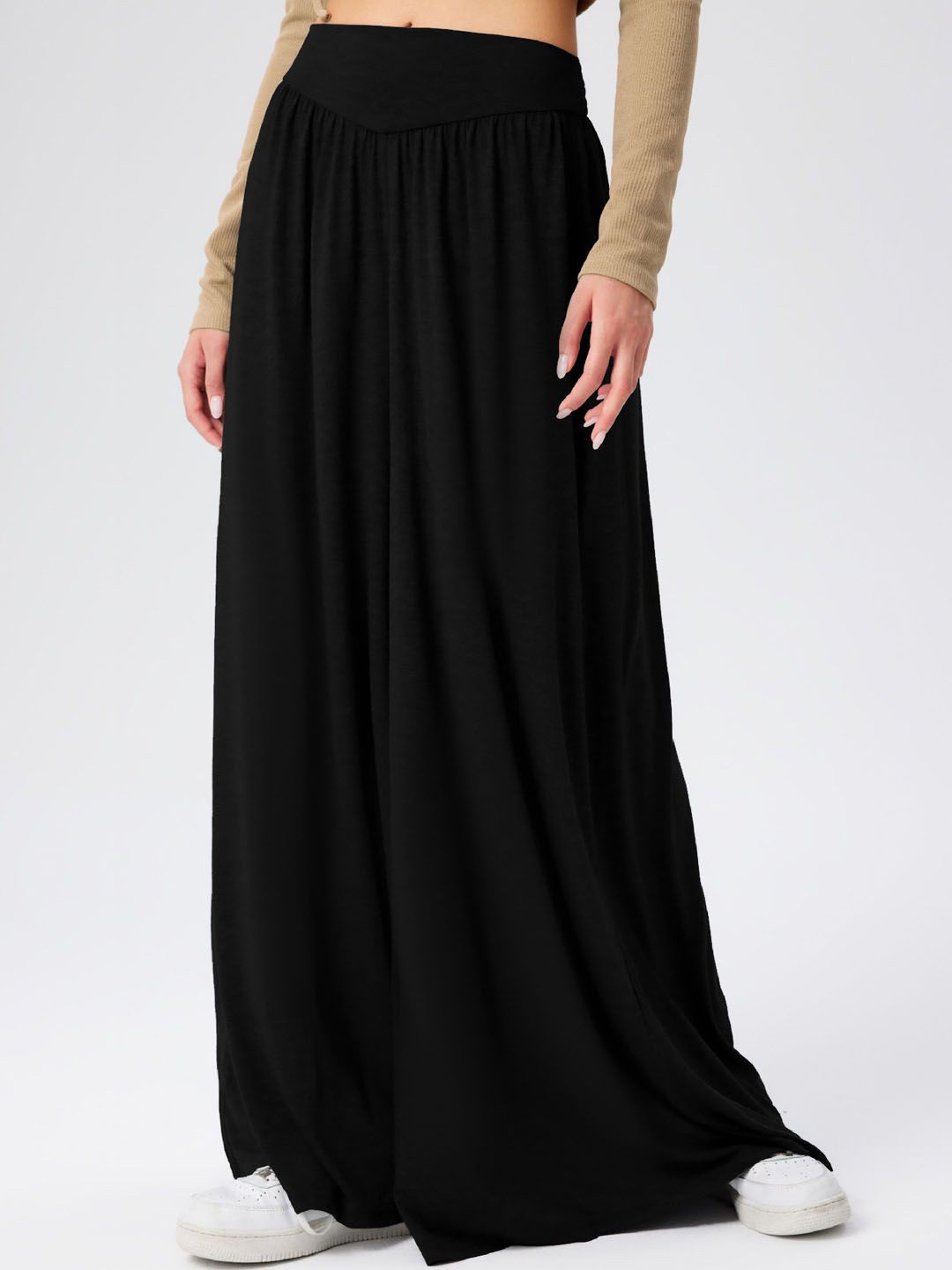 

StyleCast Women Slip-On Flared Maxi Skirt, Black