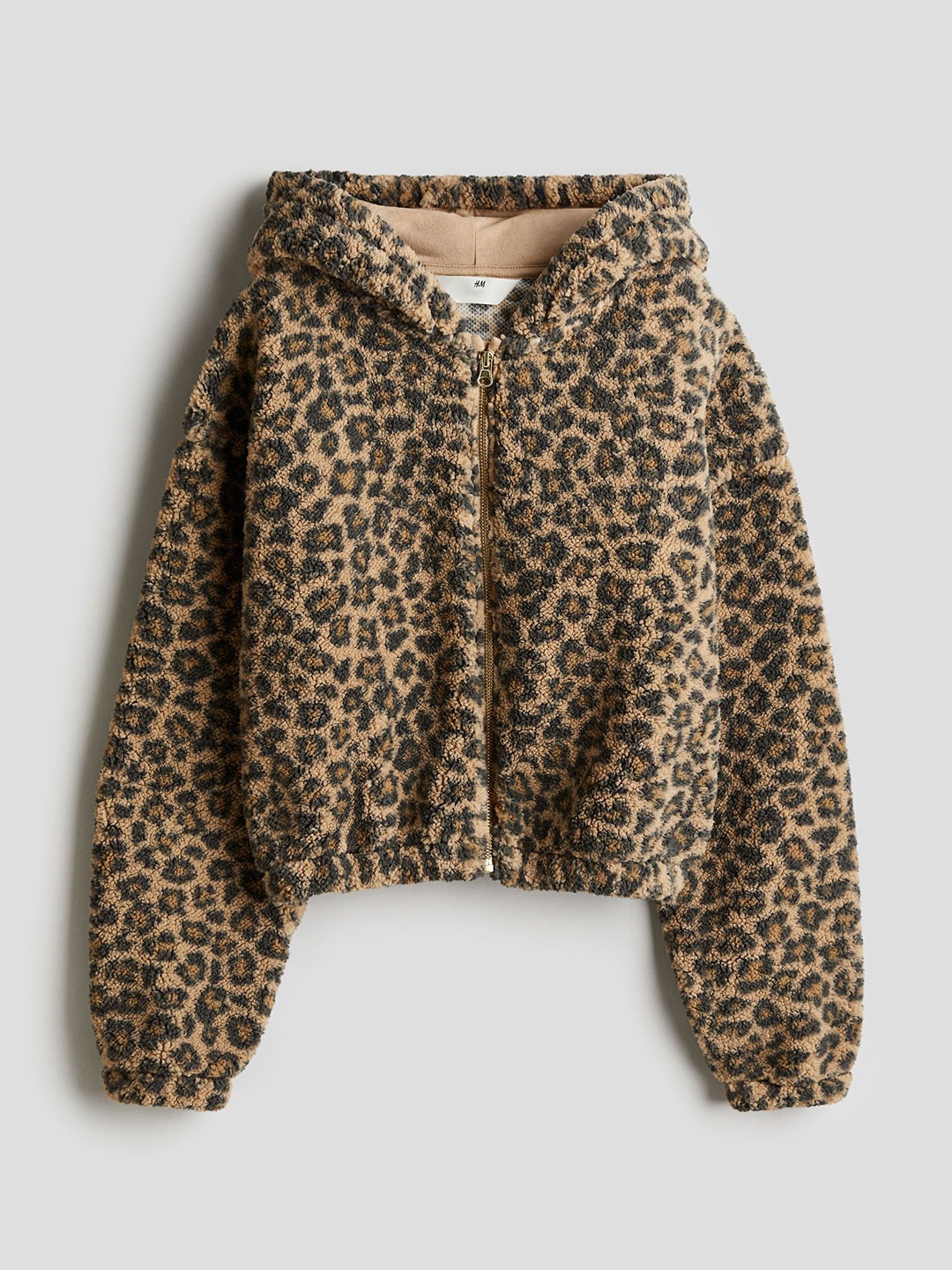 

H&M Girls Teddy Zip-Through Hoodie, Beige