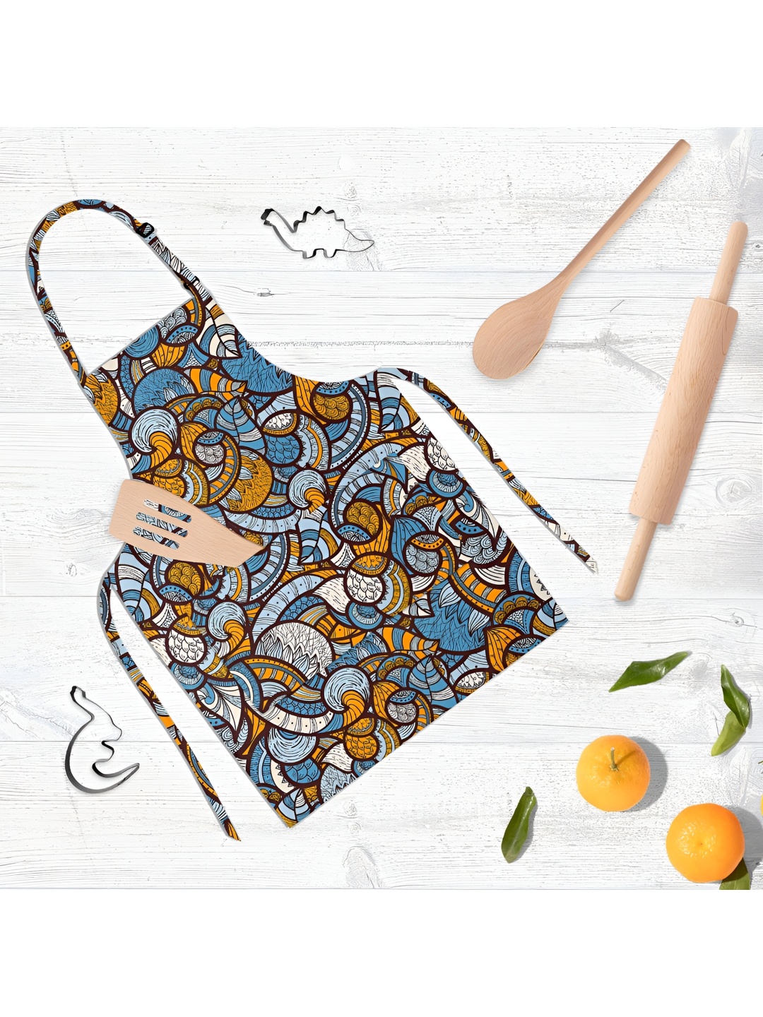 

ArtzFolio Kids Blue & Yellow Printed Cotton Aprons