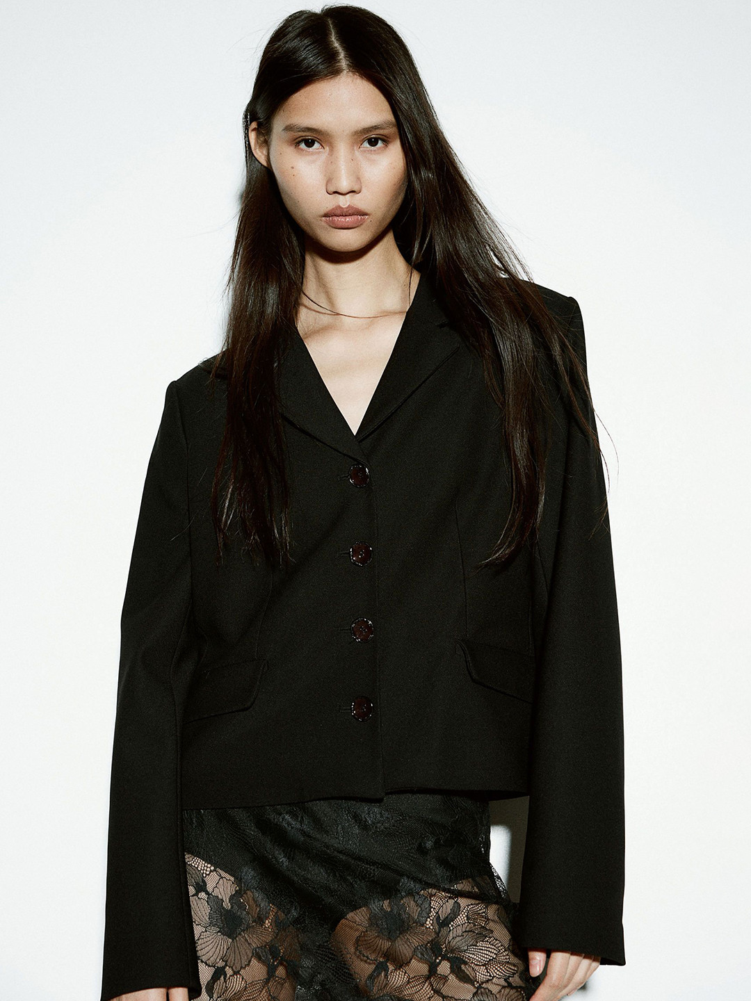 

H&M Fitted Blazer, Black