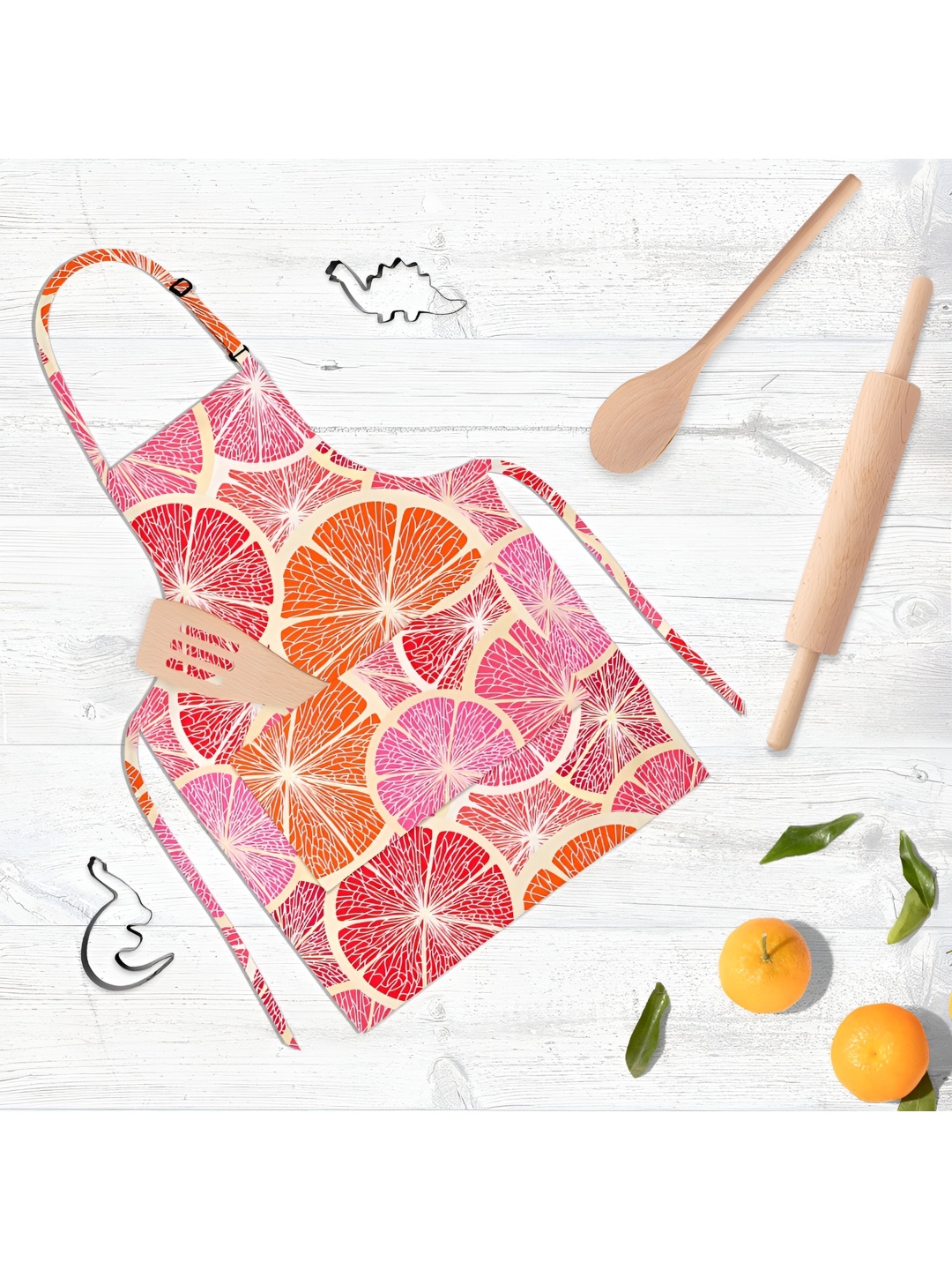 

ArtzFolio Kids Pink & Orange Colored Printed Cotton Aprons