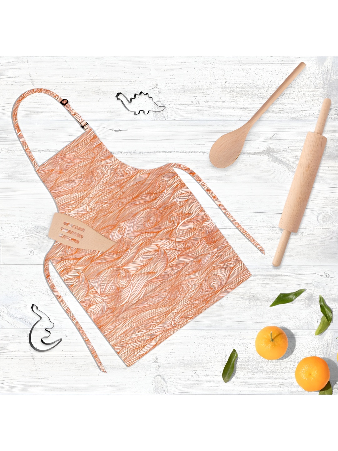 

ArtzFolio Kids Orange-Coloured Printed Cotton Aprons