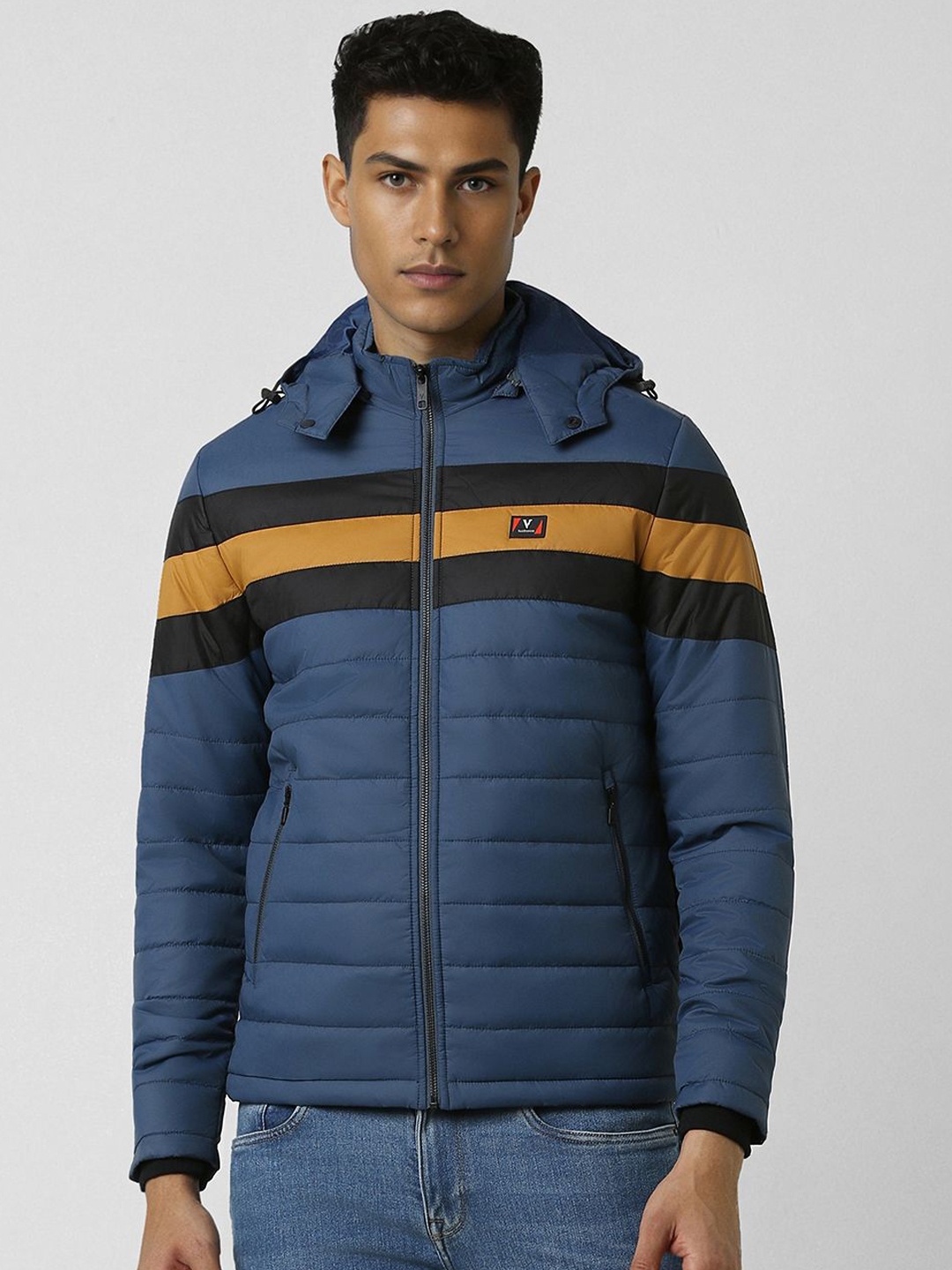 

Van Heusen Sport Men Striped Puffer Jacket, Blue