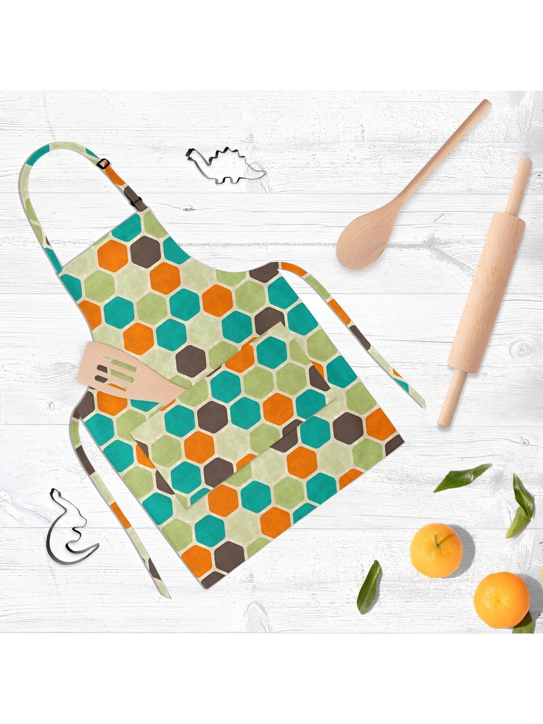 

ArtzFolio Green & Blue Printed Cotton Aprons