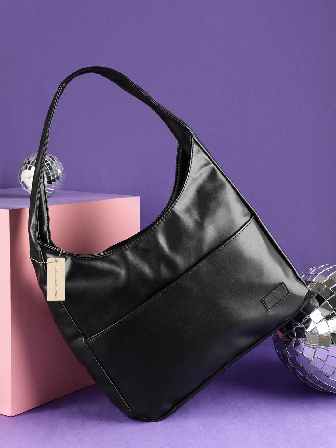 

French Connection Structured Shoulder Bag, Black
