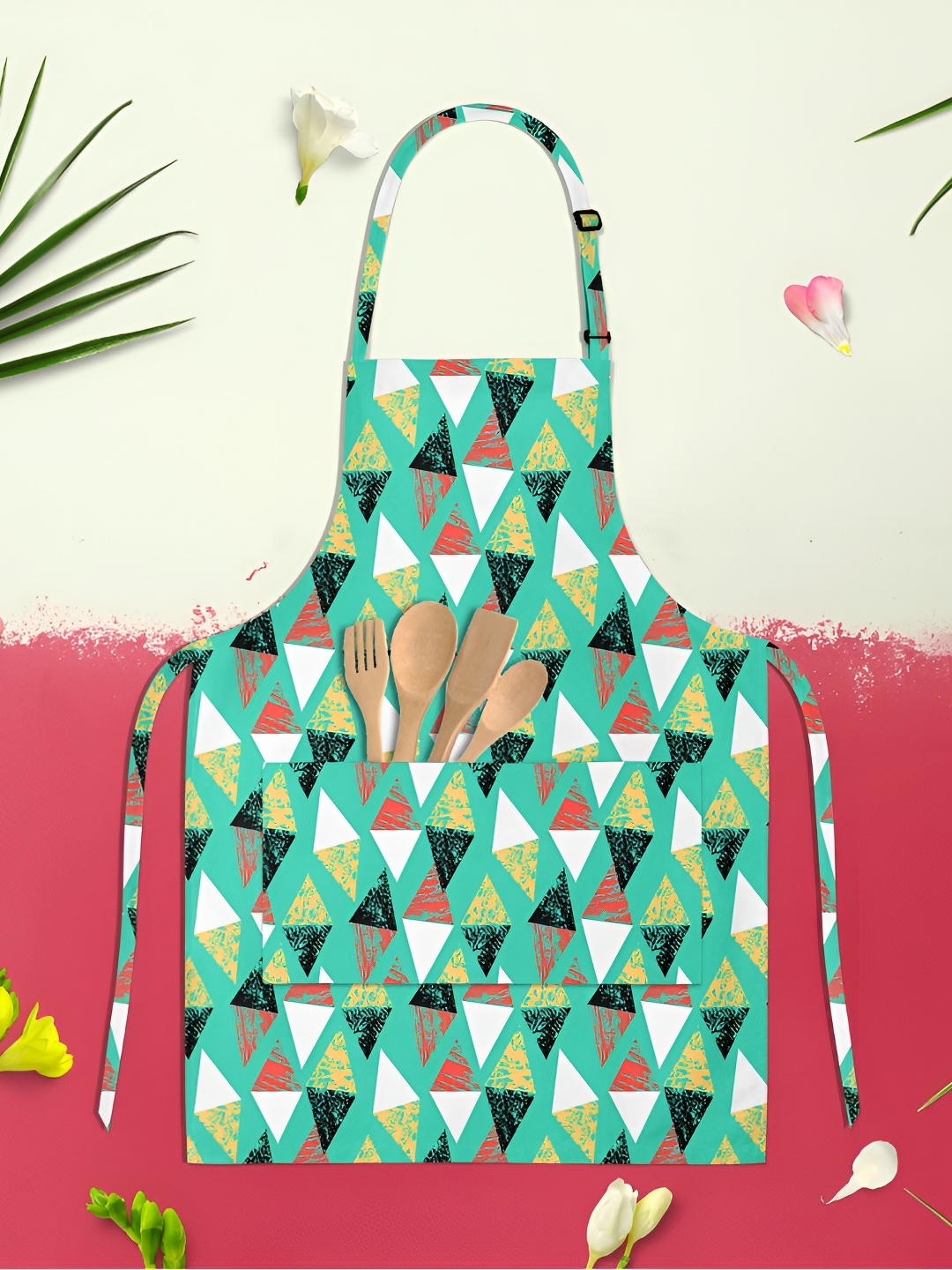 

ArtzFolio Sea Green & White Printed Cotton Aprons