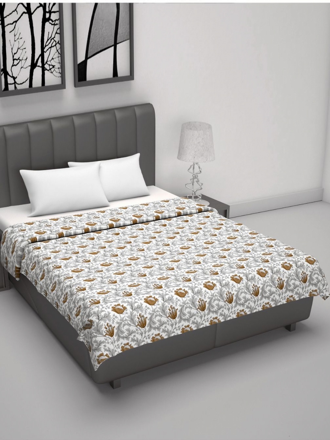 

Divine Casa Emrald Brown Printed Pure Cotton AC Room 120 GSM Reversible Double Bed Dohar