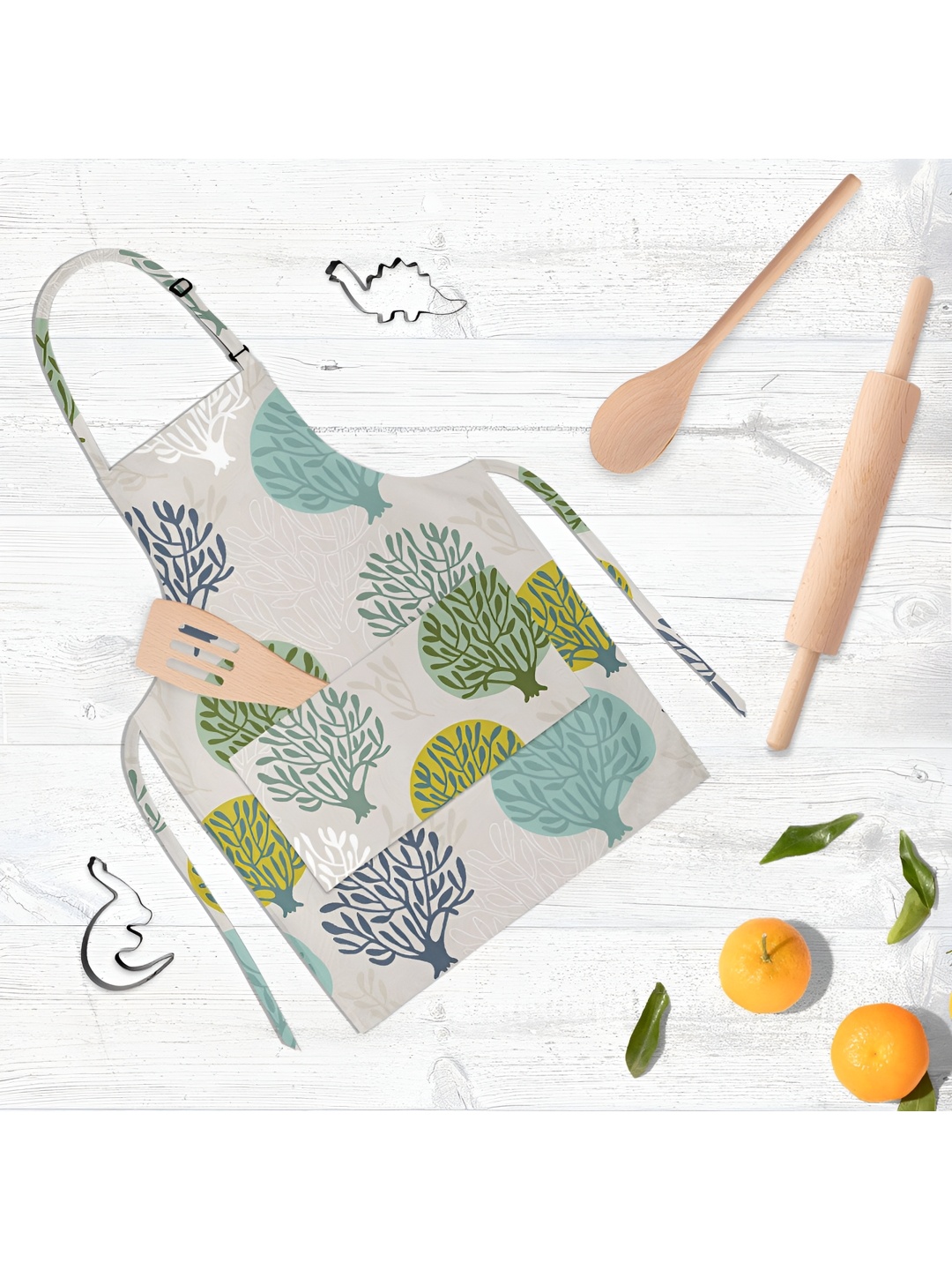 

ArtzFolio Grey & Yellow Printed Cotton Aprons