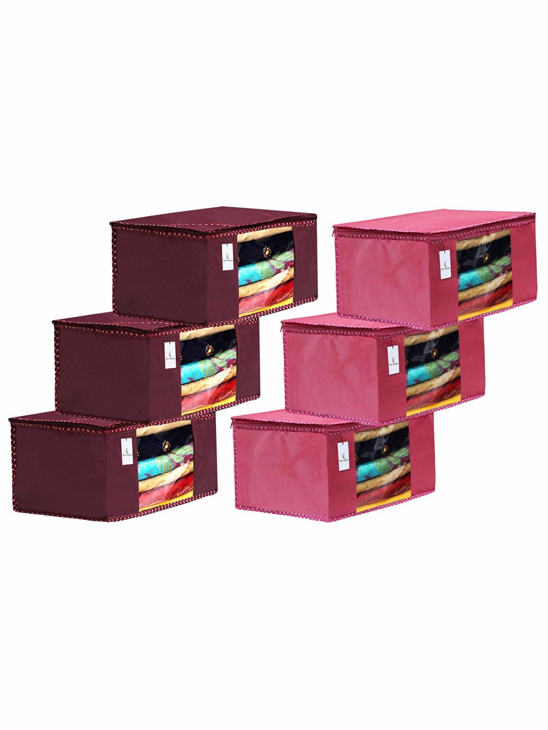 

Kuber Industries Maroon 6 Pieces Multi-Utility Organisers