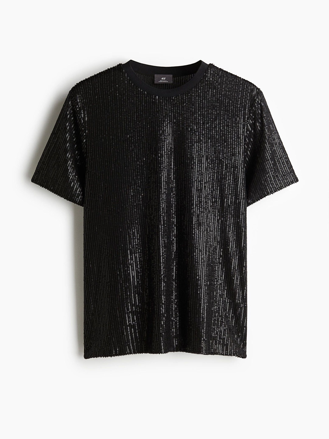 

H&M Sequined T-Shirt, Black