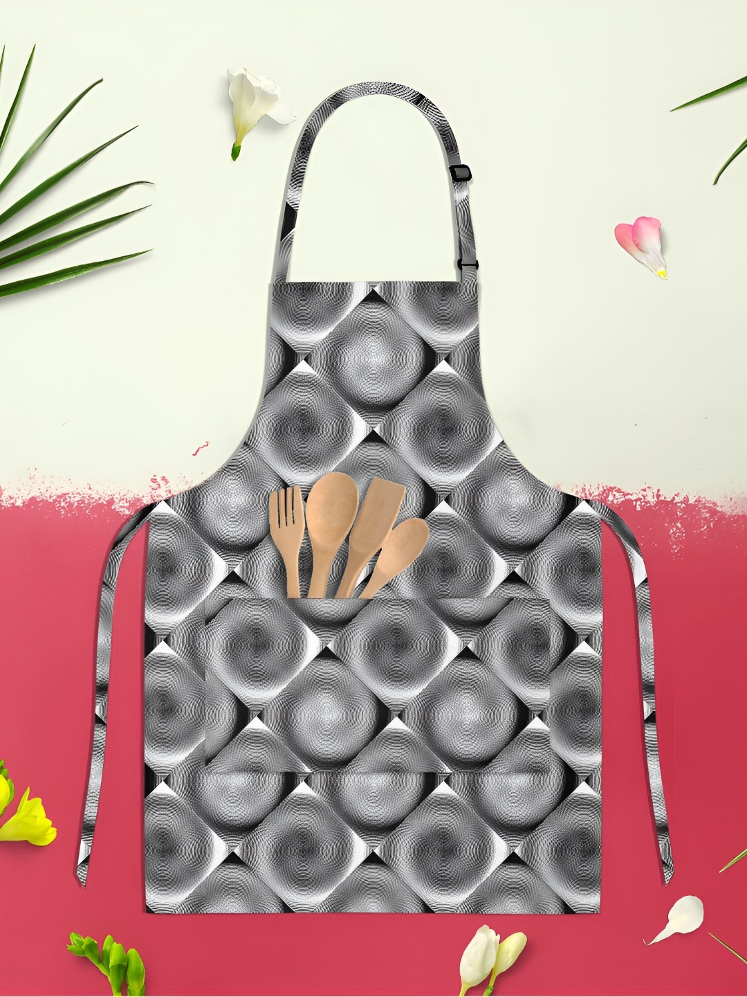 

ArtzFolio Kids Black & White Printed Cotton Aprons