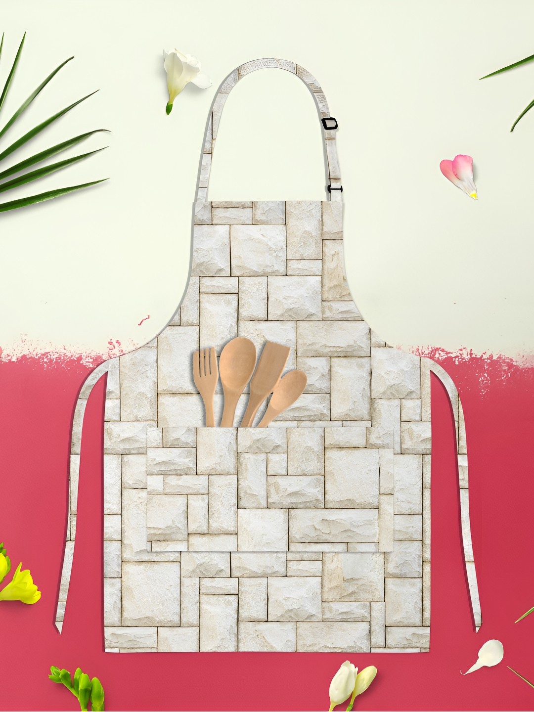 

ArtzFolio White & Beige Printed Cotton Aprons
