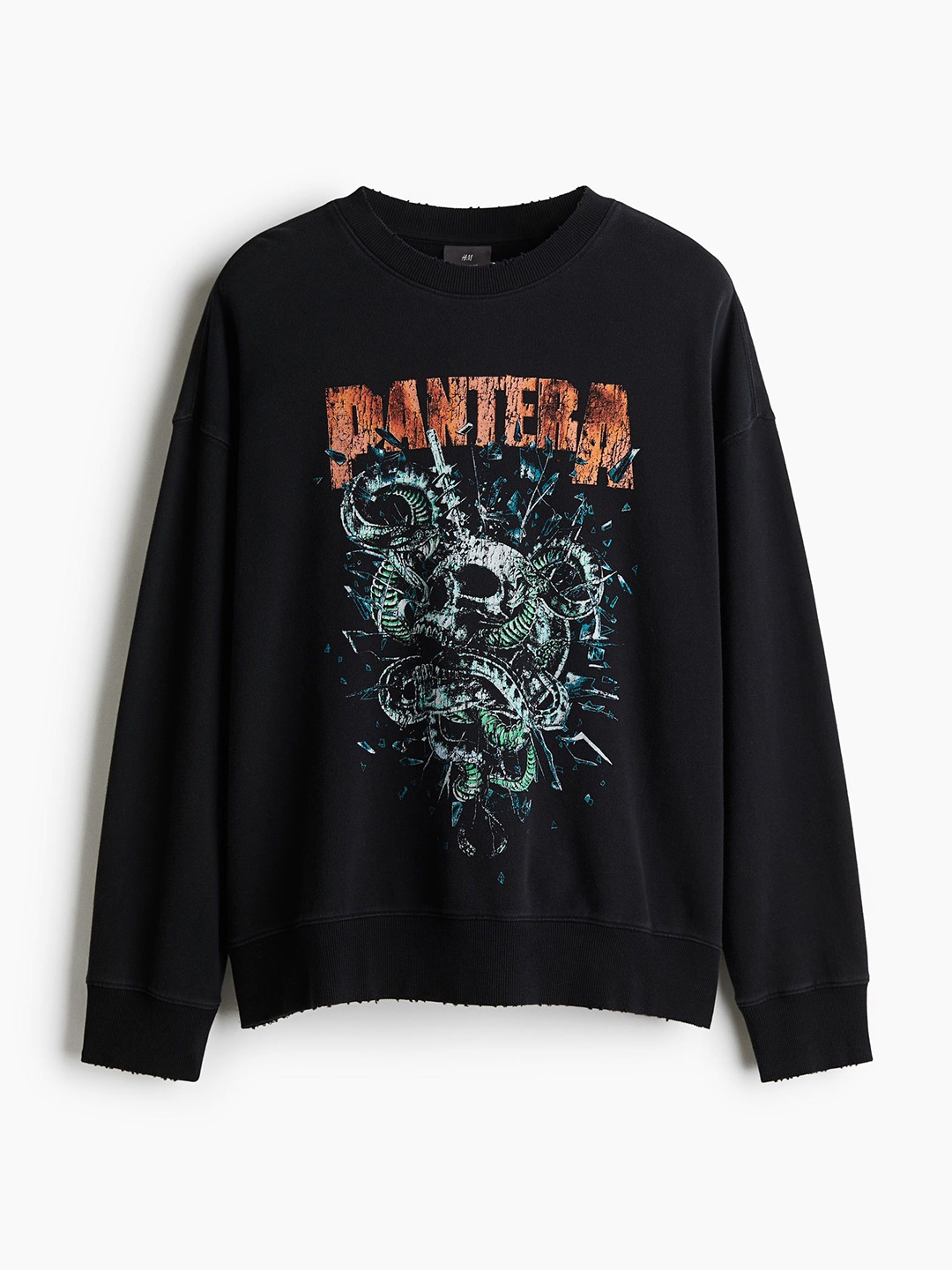 

H&M Men Oversized Fit Printed Sweatshirt, Black