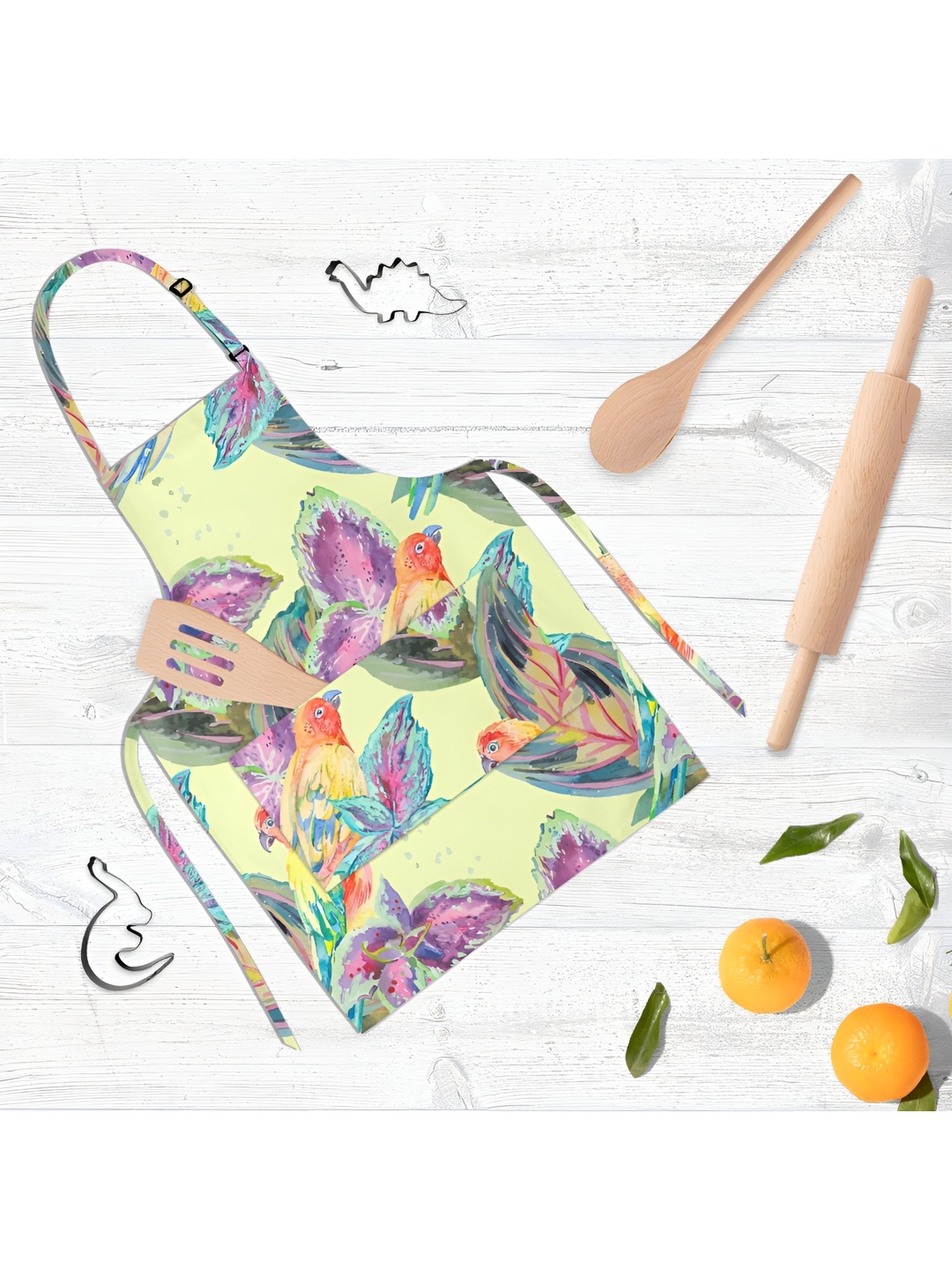 

ArtzFolio Yellow & Green Printed Pure Cotton Apron