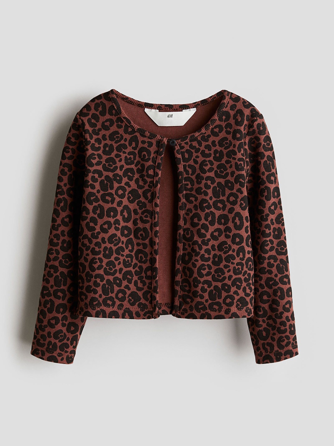 

H&M Printed Long Sleeve Cardigan, Brown