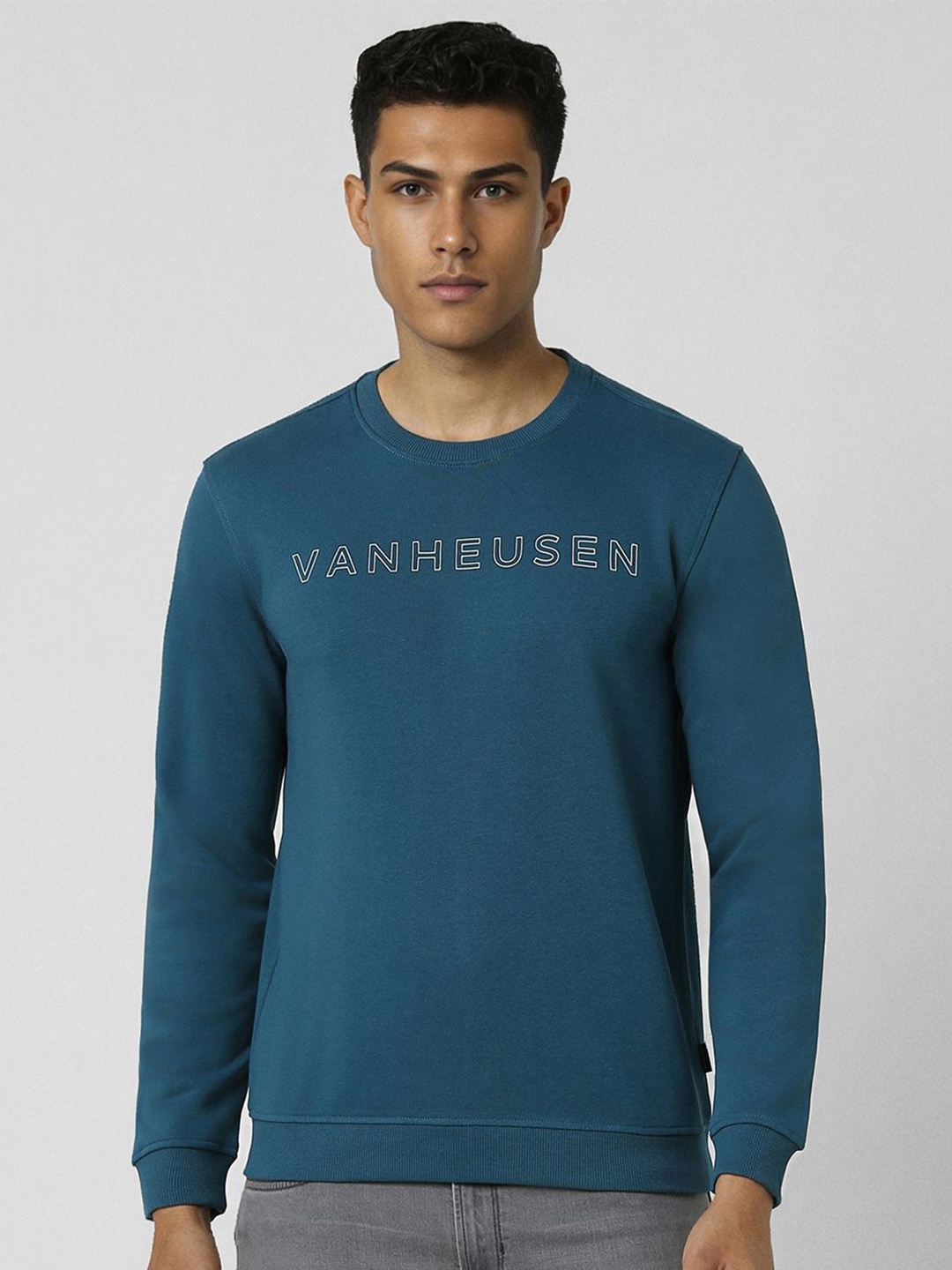 

Van Heusen Sport Men Brand Logo Printed Sweatshirt, Blue