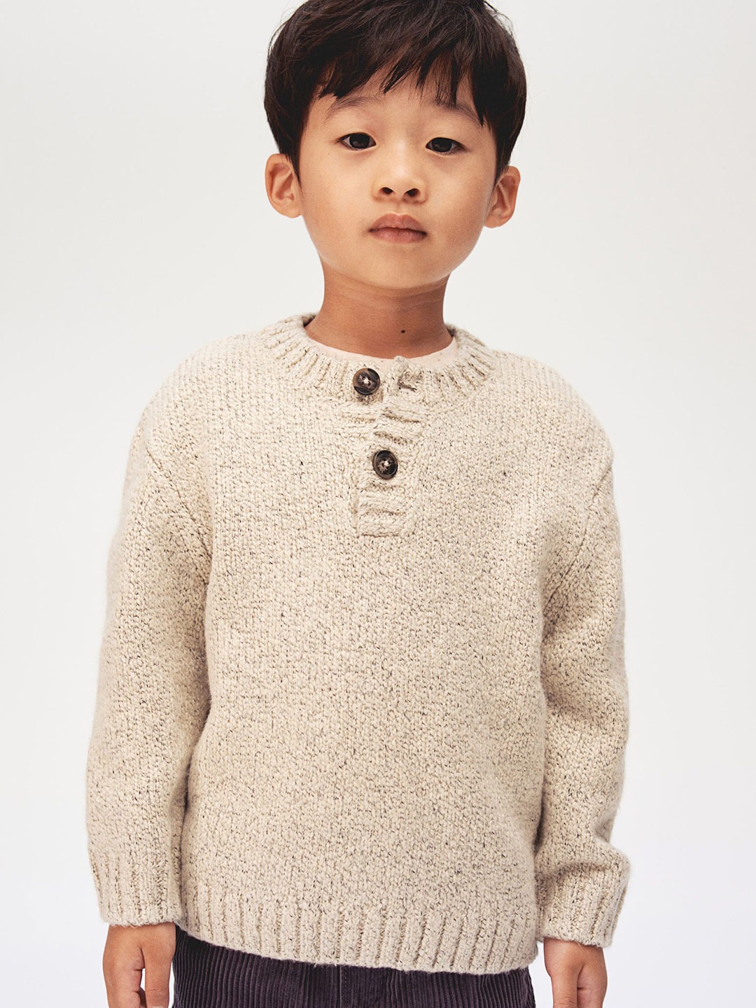 

H&M Boys Henley jumper, Beige