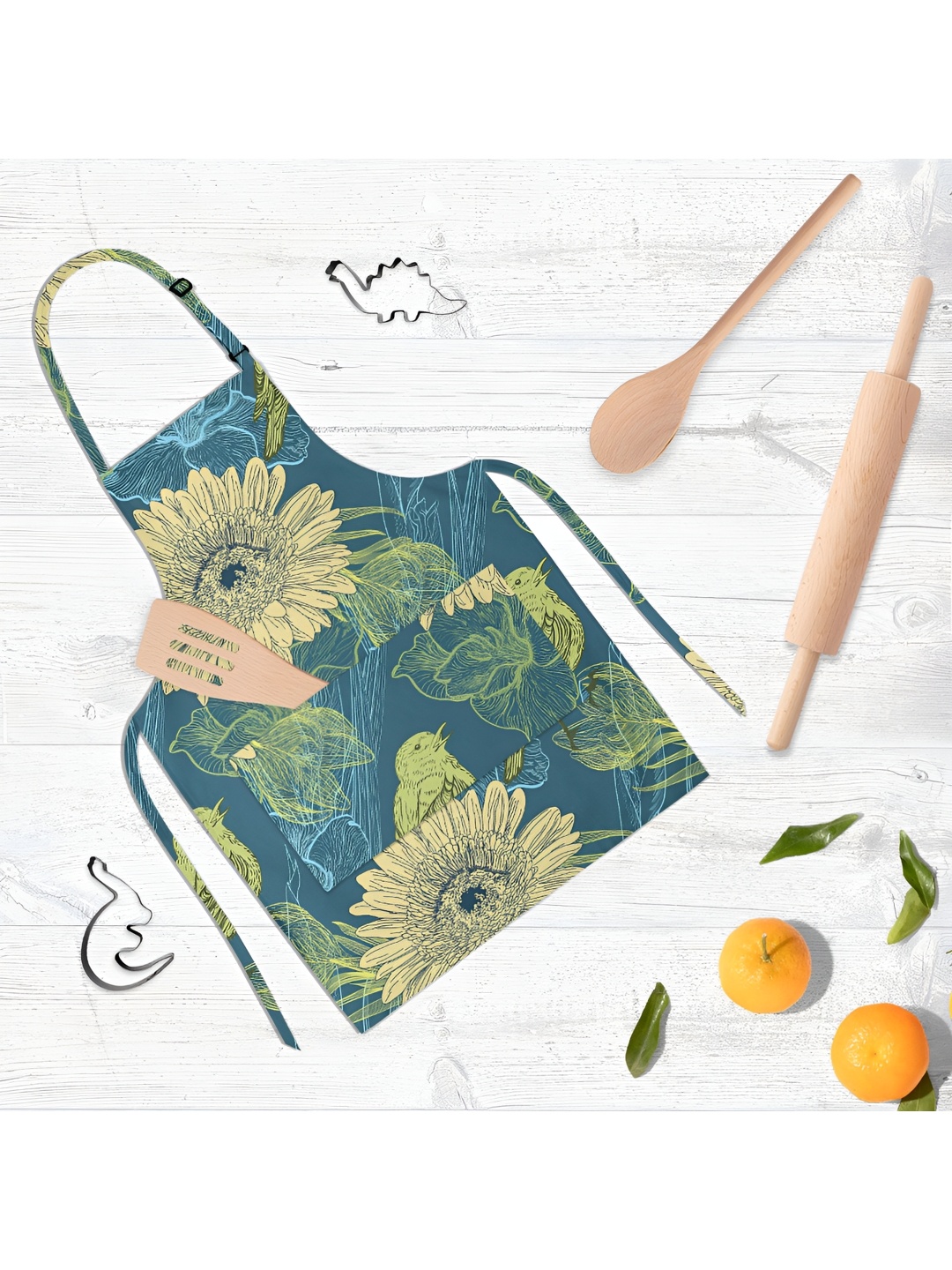 

ArtzFolio Kids Blue & Green Printed Cotton Aprons