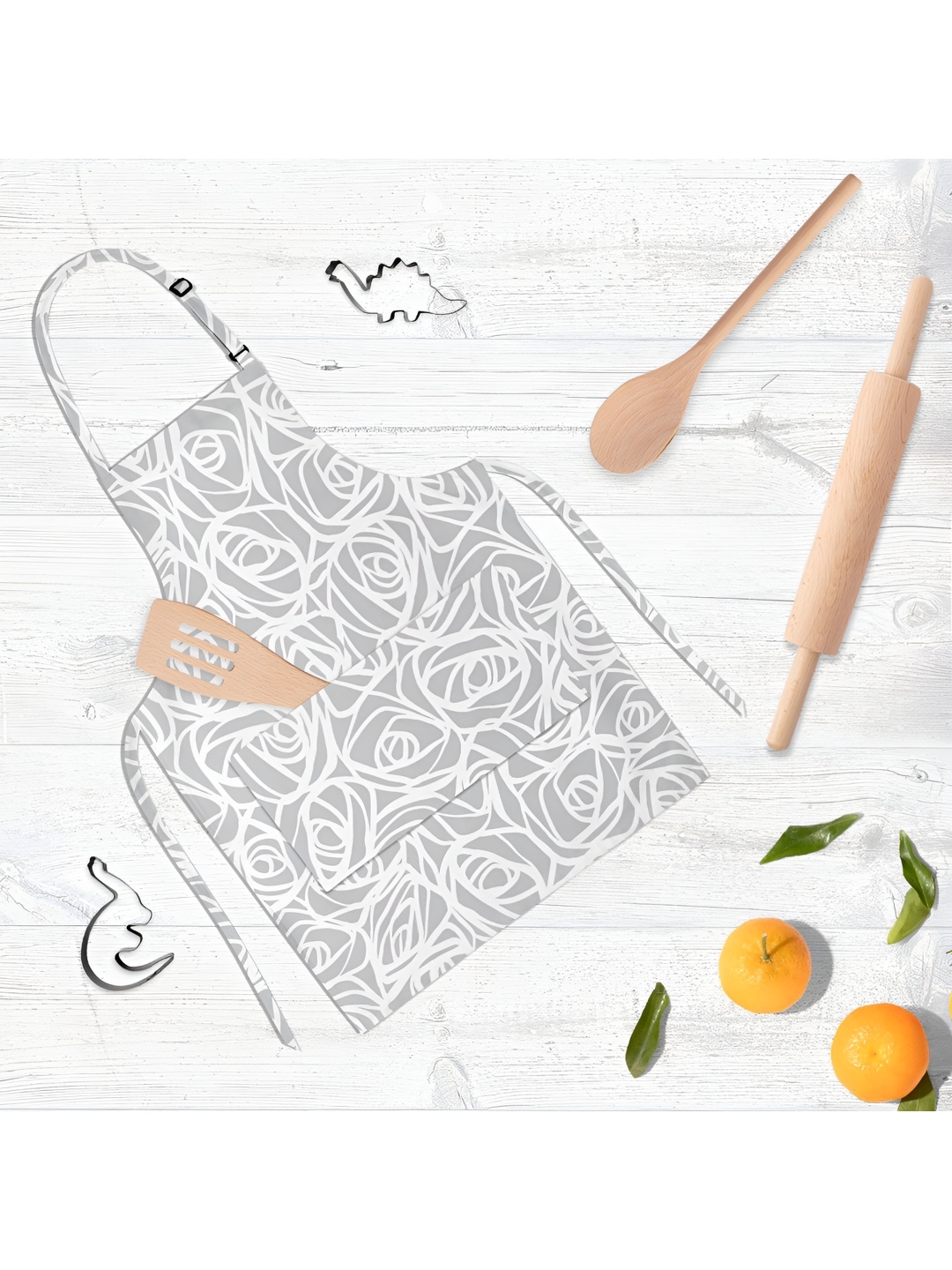 

ArtzFolio Grey & White Printed Cotton Aprons