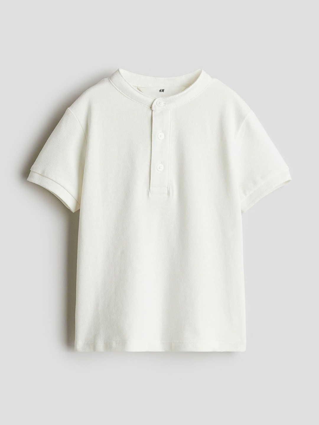 

H&M Boys Grandad Polo Shirt, White