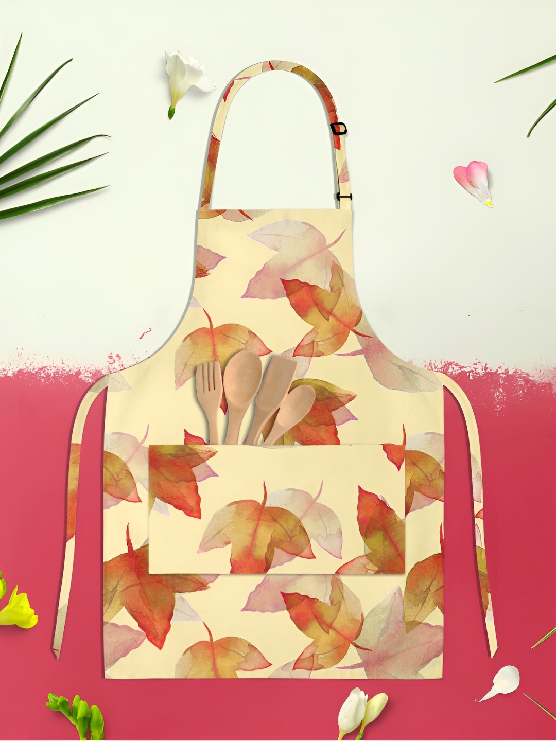 

ArtzFolio Yellow & Brown Printed Cotton Aprons