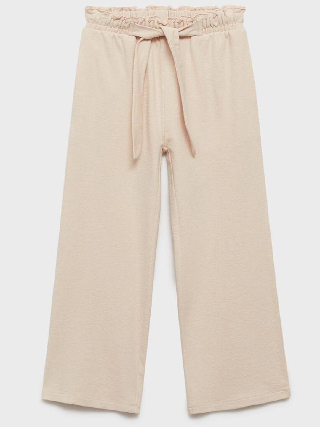 

Mango Kids Girls Pure Cotton Wide-Leg Trousers, Beige