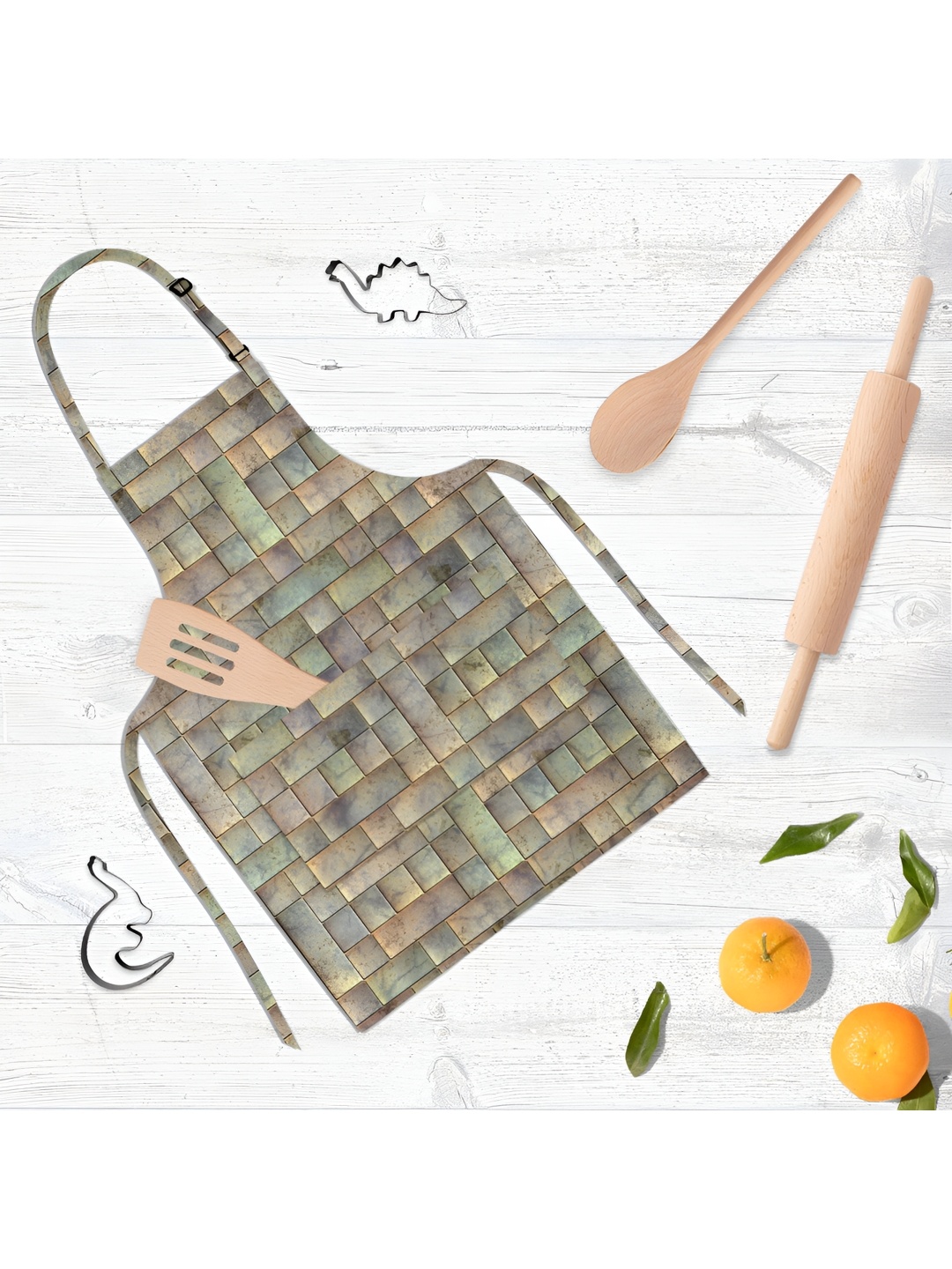 

ArtzFolio Yellow & Brown Printed Cotton Aprons