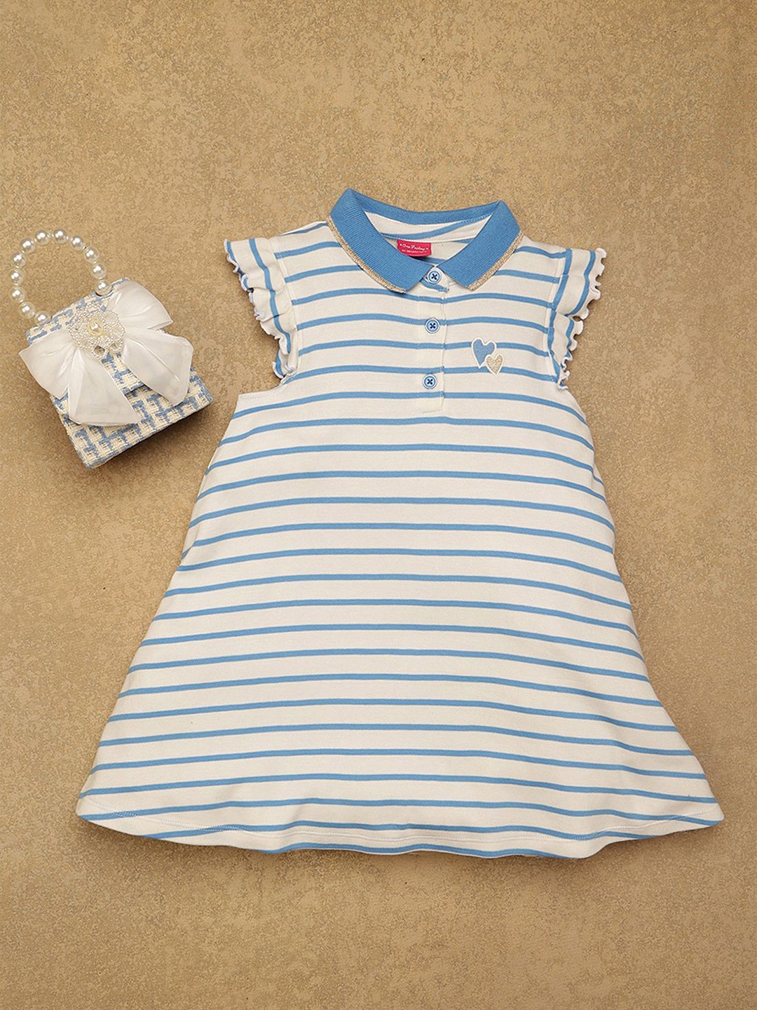 

One Friday Striped A-Line Dress, Blue