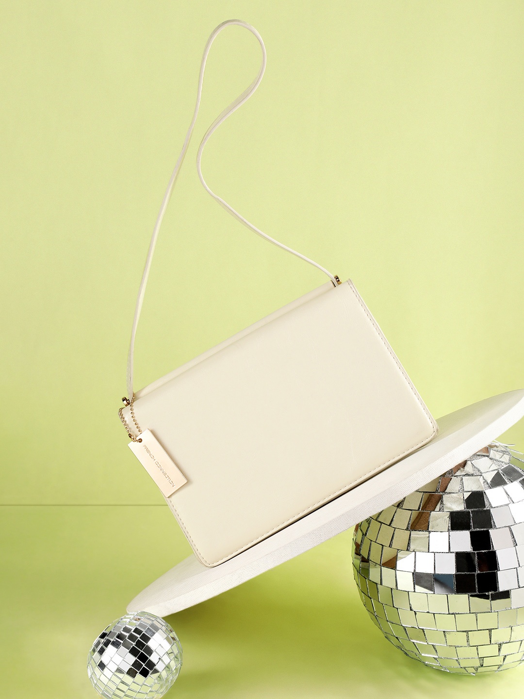 

French Connection Structured Shoulder Bag, Off white