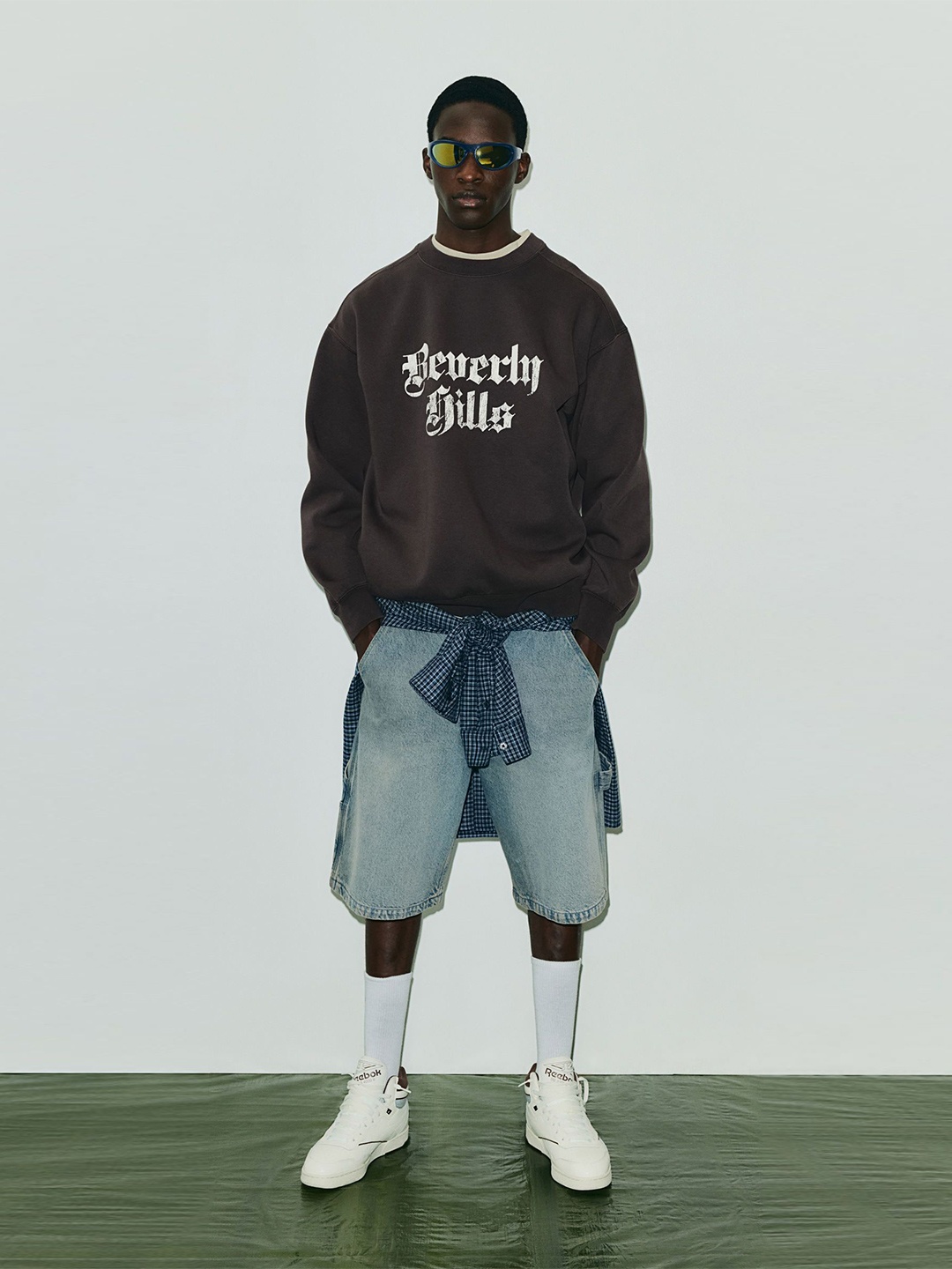 

H&M Loose Fit Printed Sweatshirt, Brown