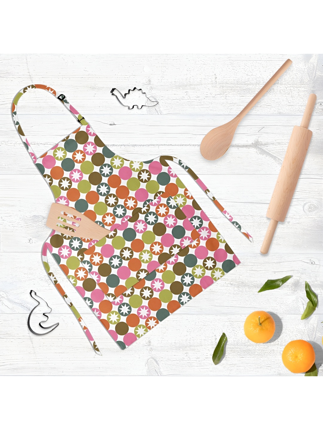 

ArtzFolio White & Pink Printed Cotton Aprons