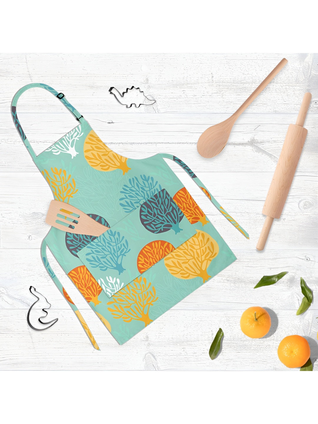 

ArtzFolio Kids Blue & Brown Printed Cotton Aprons
