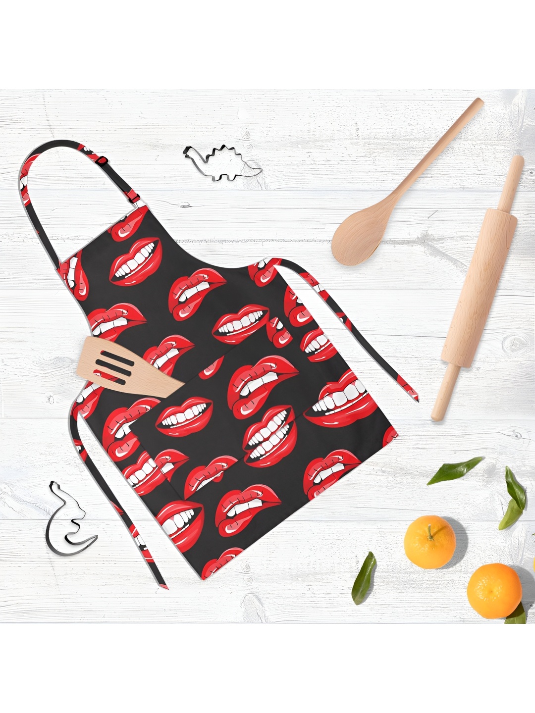 

ArtzFolio Black & Red Printed Cotton Aprons