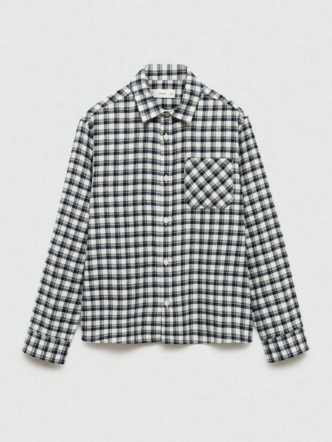 

Mango Kids Boys Pure Cotton Tartan Checked Shirt, White