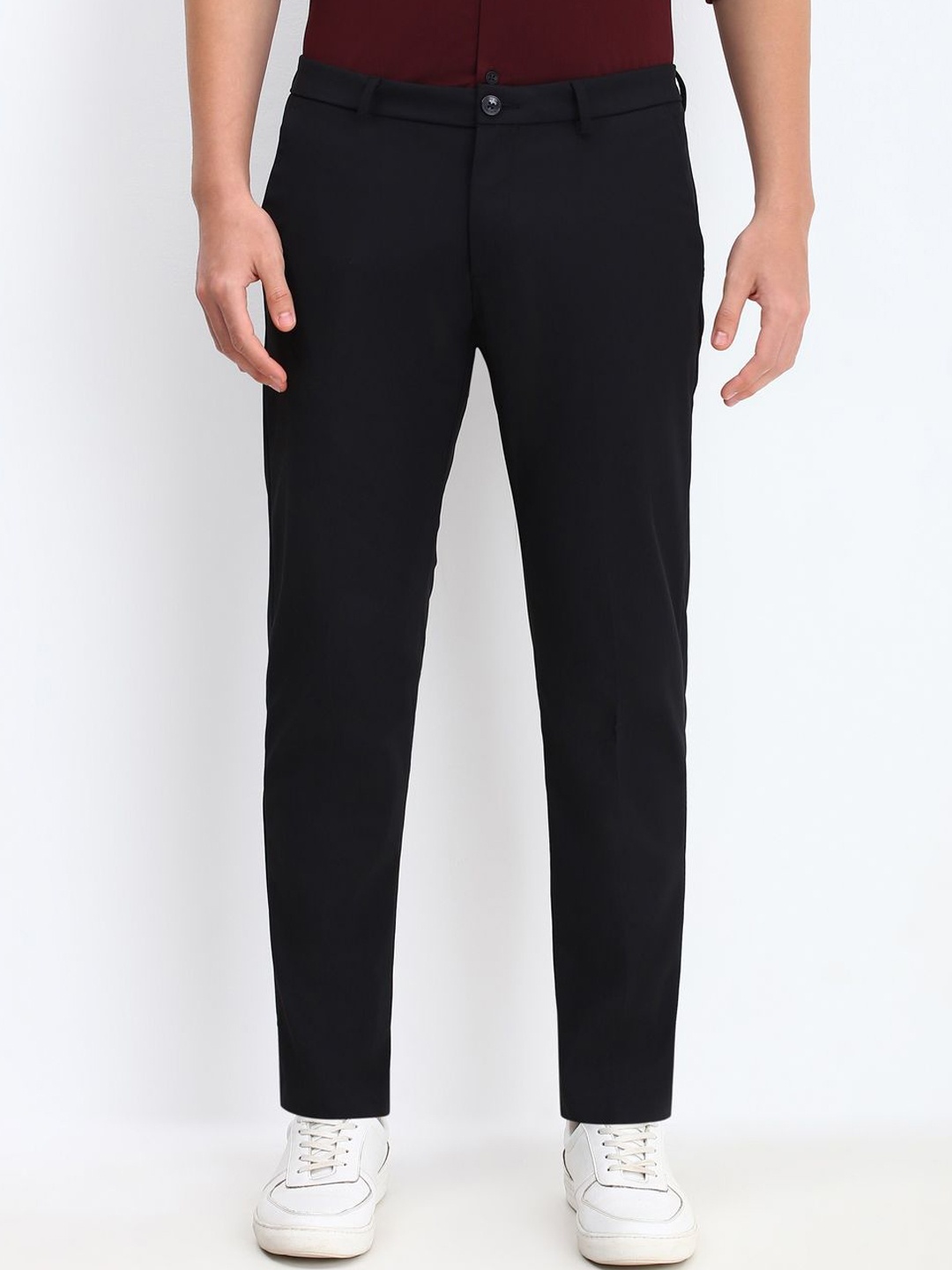 

Allen Solly Men Mid-Rise Regular Fit Trousers, Black