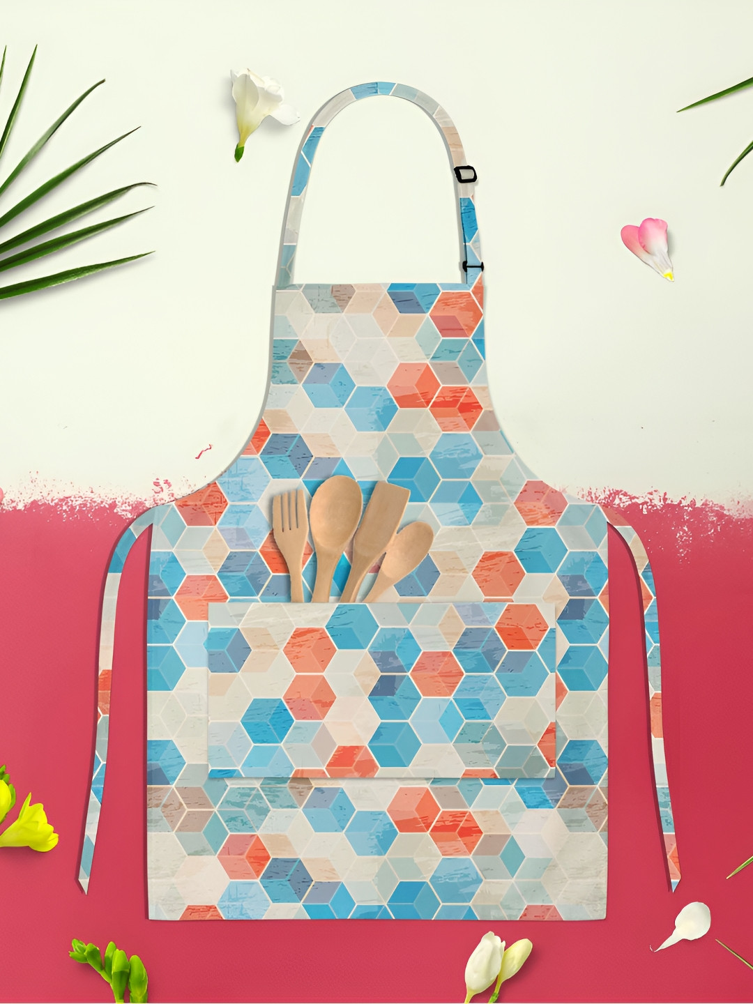 

ArtzFolio Kids Grey & Blue Printed Cotton Aprons