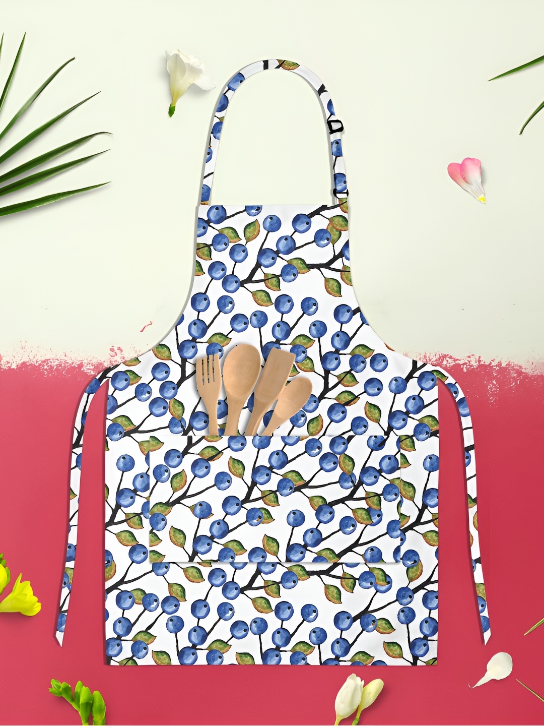 

ArtzFolio White & Blue Printed Cotton Aprons