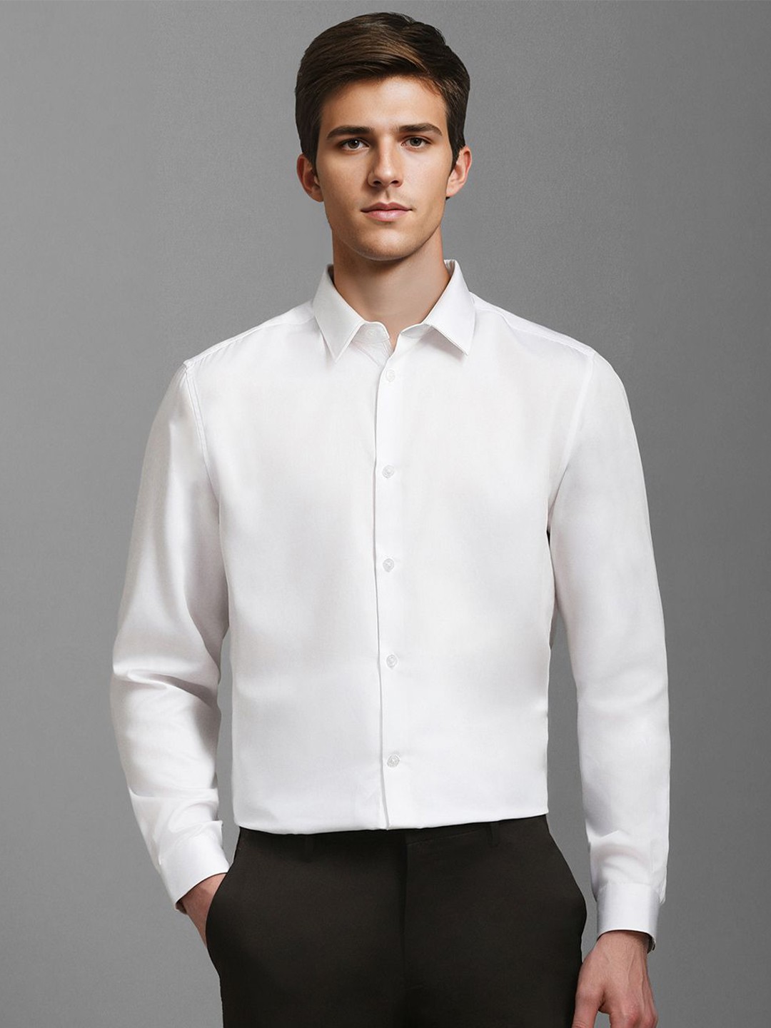 

Louis Philippe Sport Men Classic Opaque Casual Shirt, White