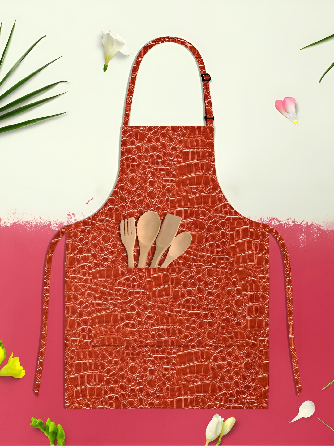 

ArtzFolio Red & White Printed Cotton Apron