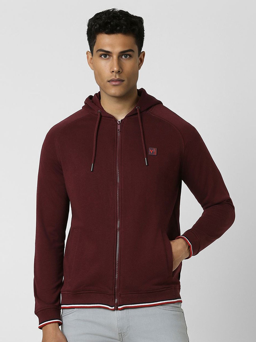 

Van Heusen Men Long Sleeves Hooded Sweatshirt, Maroon