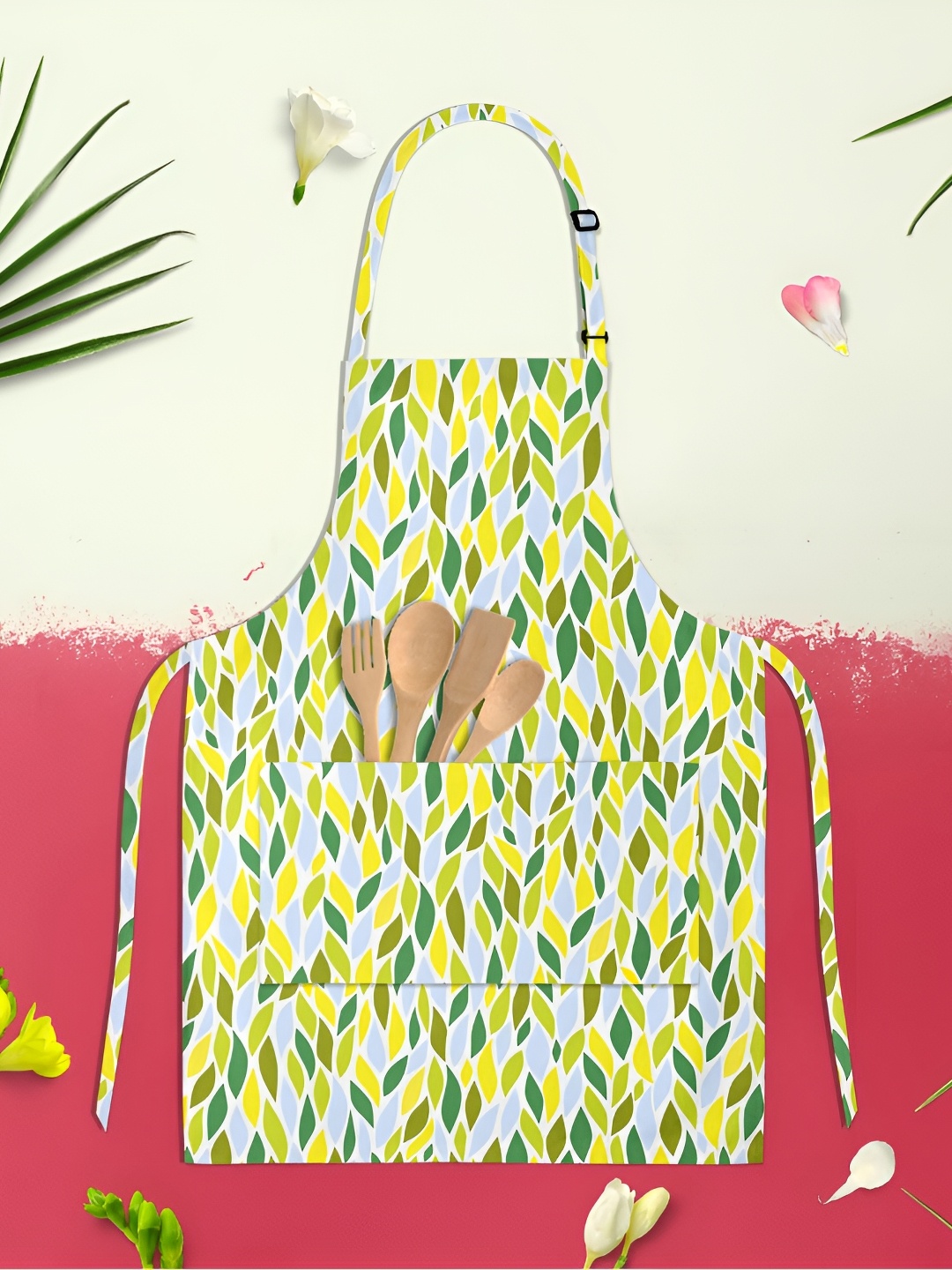 

ArtzFolio Kids White & Yellow Printed Cotton Aprons