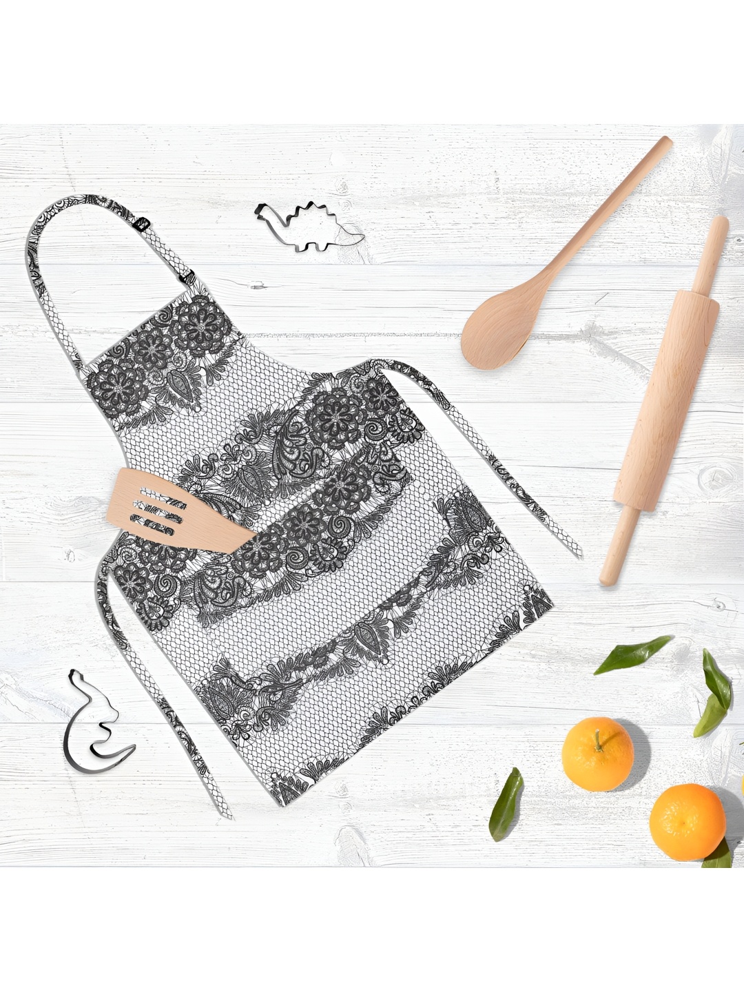 

ArtzFolio Kids Black & White Printed Cotton Aprons